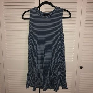 Blue and white striped dress